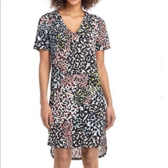 Christian Siriano Multicolor Animal Print Tunic Shift Shirt Dress - Picture 1 of 12